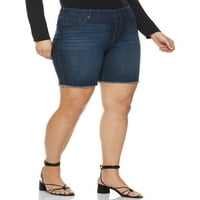סופיה ג'ינס לנשים פלוס גודל גבריאלה מפותלת מכנסי ברמודה גבוהים קומות