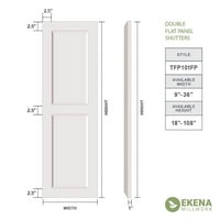 עבודת טחנה של Ekena 18 W 56 H True Fit PVC שני תריסי לוח שטוחים שווים, ירוק תרמי