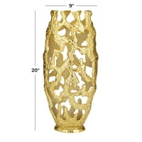 Decmode 20 אגרטל אלומיניום זהב עם עיצובים חתוכים