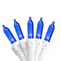 סט אורות חג המולד של LED Blue Mini 4 מרווח - חוט לבן