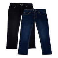 בנים וונדר אומה מכנסי ג'ינס ישרים, 2 חבילות, גדלים 4 & האסקי