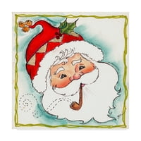 סימן מסחרי אמנות 'סנטה עם צינור' אמנות בד מאת בוורלי ג ' ונסטון