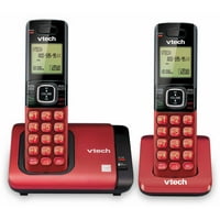 וטק סי. אס. 6719-דקט 6. מכשיר אלחוטי טלפון מערכת עם שיחה מזוהה שיחה ממתינה ומכשירים, אדום שחור