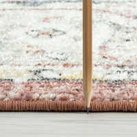שטיח מסורתי חלודה מזרחית, רץ מקורה כחול קל לניקוי