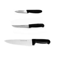 סכין אחיזה רכה אנטי -מיקרוביאלית ברגהוף עם סכין ניתוק, סכין שירות וסכין שף