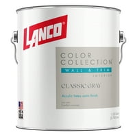 קולקציית הצבעים של לנקו סאטן קיר פנים וקצץ צבע, אפור קלאסי, גלון