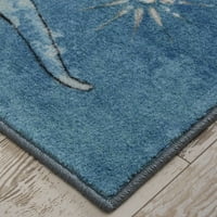 מוהוק ביתי פריזמטי מתזת חוף אקווה אקו מעבר חוף דיוק שטיח שטיח שטח מודפס, 8'x10 ', כחול