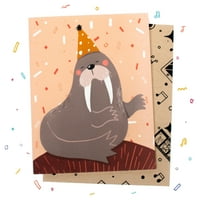 כרטיס יום הולדת למסיבה אינטראקטיבית של חיות המסיבה המתעורר לחיים על ידי Kineticards