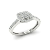 1 3CT TDW Diamond 10K זהב לבן צורה צורה של טבעת אירוסין מורכבת