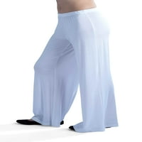 לנשים פלוס גודל נוחות לבוש המותניים האלסטיים רגל התרחבה בתוספת מכנסי פאלאצו בגודל