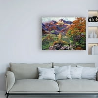 אמנות סימן מסחרי אמנות 'העמק ההר מעמק האחו' של קנבס מאת דייוויד לויד גלובר
