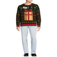 סוודרים עליזים גברים וגברים גדולים סוודר חג מולד מכוער עם שרוולים ארוכים, מידות S-3XL
