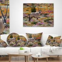 עיצוב אמנות אורי יפה בשדה פרחים-כרית זריקת קיר אפריקאית-16 על 16
