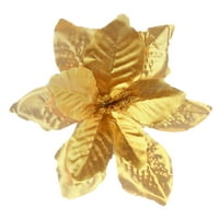 עץ חג המולד דקורטיבי פרח מזויף פרח מלאכותי ראש פרח חג המולד קישוט - זהב